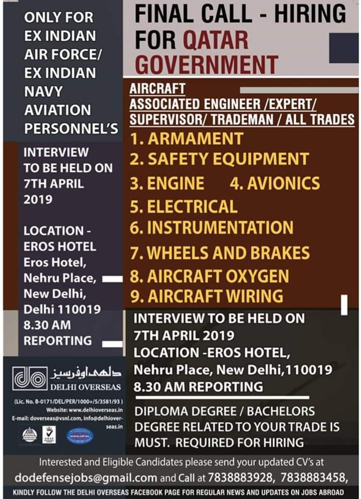 GOVERNMENT JOBS IN QATAR September 18, 2019 JOBS AT GULF Walkin