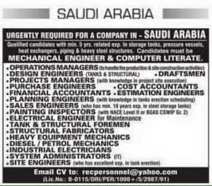ENTRY LEVEL MECHANICAL ENGINEERING JOBS IN GULF COUNTRIES 
