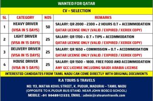 light driver jobs in gulf countries