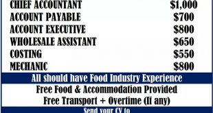 SR ACCOUNT SALARY AND VACANCY