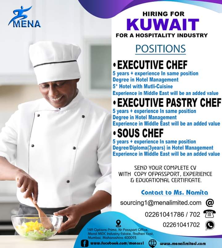 URGENTLY REQUIRED FOR KUWAIT