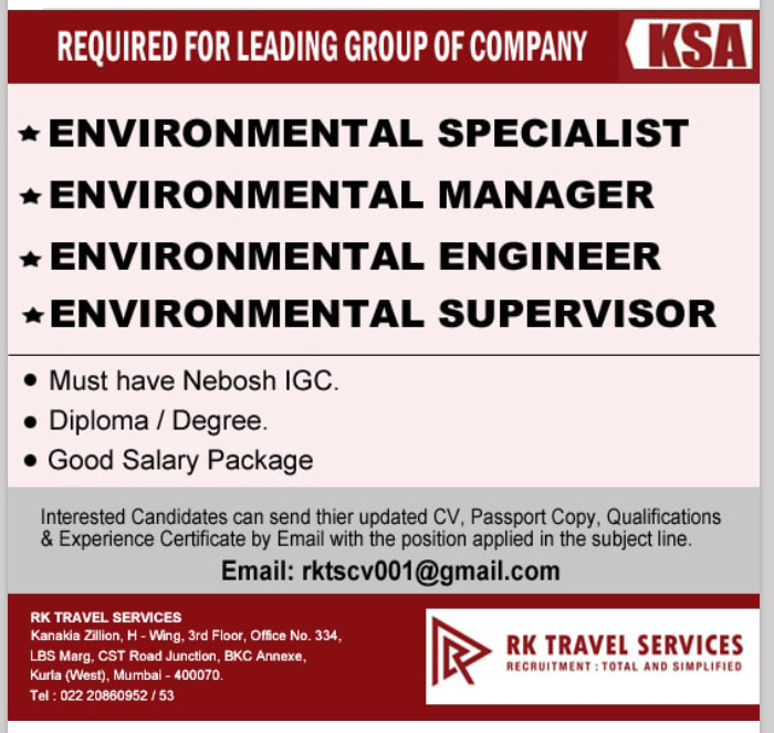 URGENTLY REQUIRED FOR KSA