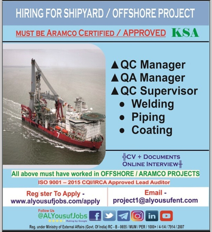 URGENTLY REQUIRED FOR KSA