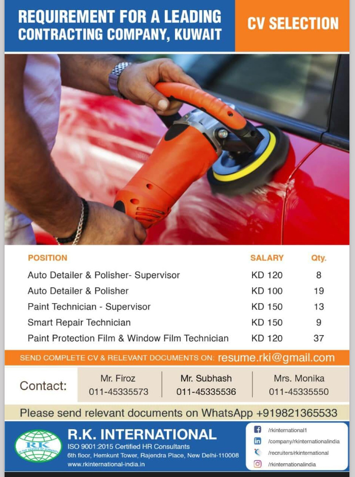 URGENTLY REQUIRED FOR KUWAIT