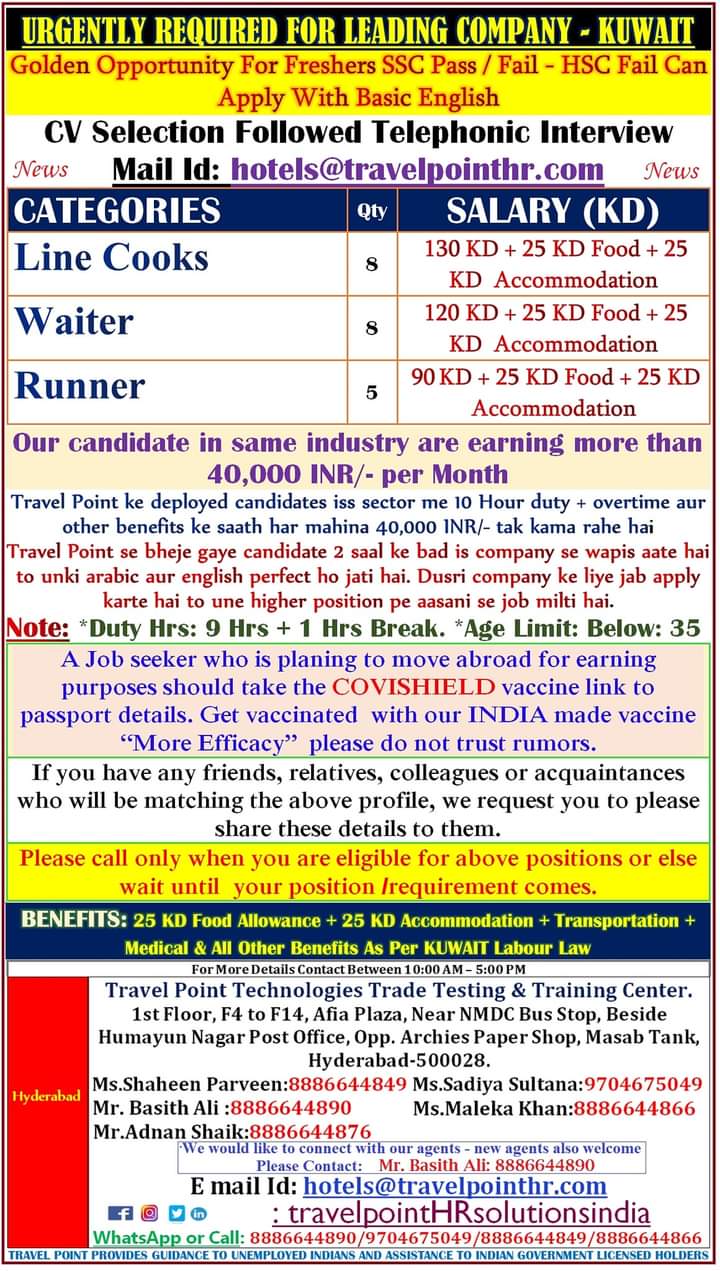 URGENTLY REQUIRED FOR KUWAIT