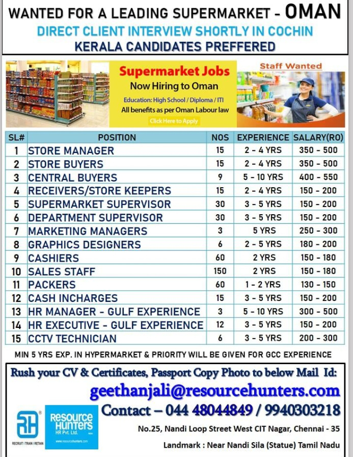 URGENTLY REQUIRED FOR OMAN