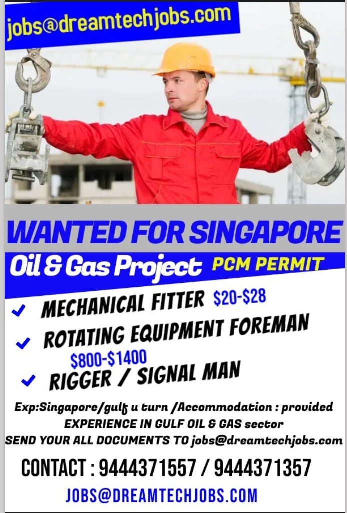 URGENTLY REQUIRED FOR SINGAPORE
