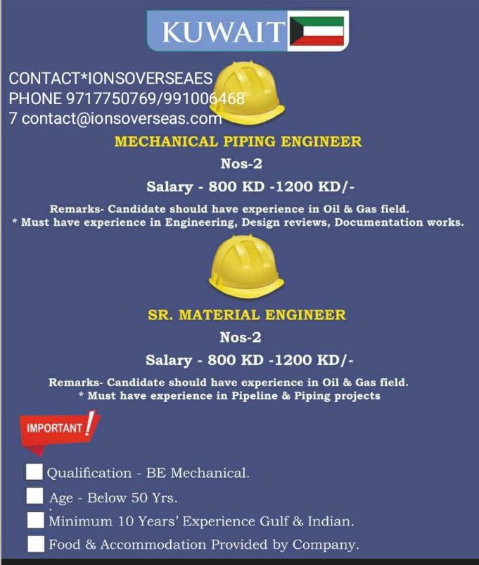 URGENTLY REQUIRED FOR KUWAIT