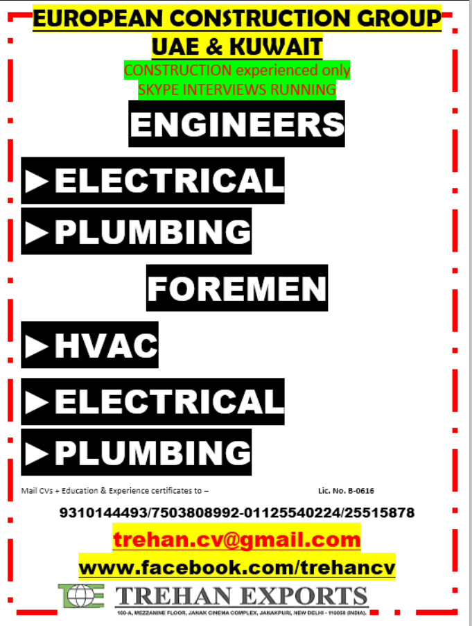 URGENT REQUIREMENT FOR KUWAIT