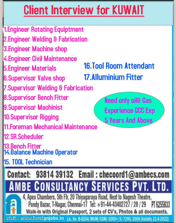 Job vacancies gulf countries