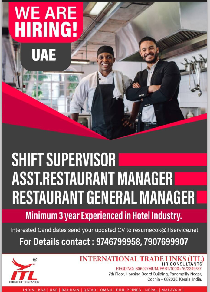 URGENTLY REQUIRED FOR UAE