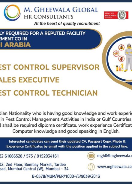 URGENTLY REQUIRED FOR A REPUTED FACILITY MANAGEMENT COMPANY IN SAUDI ARABIA