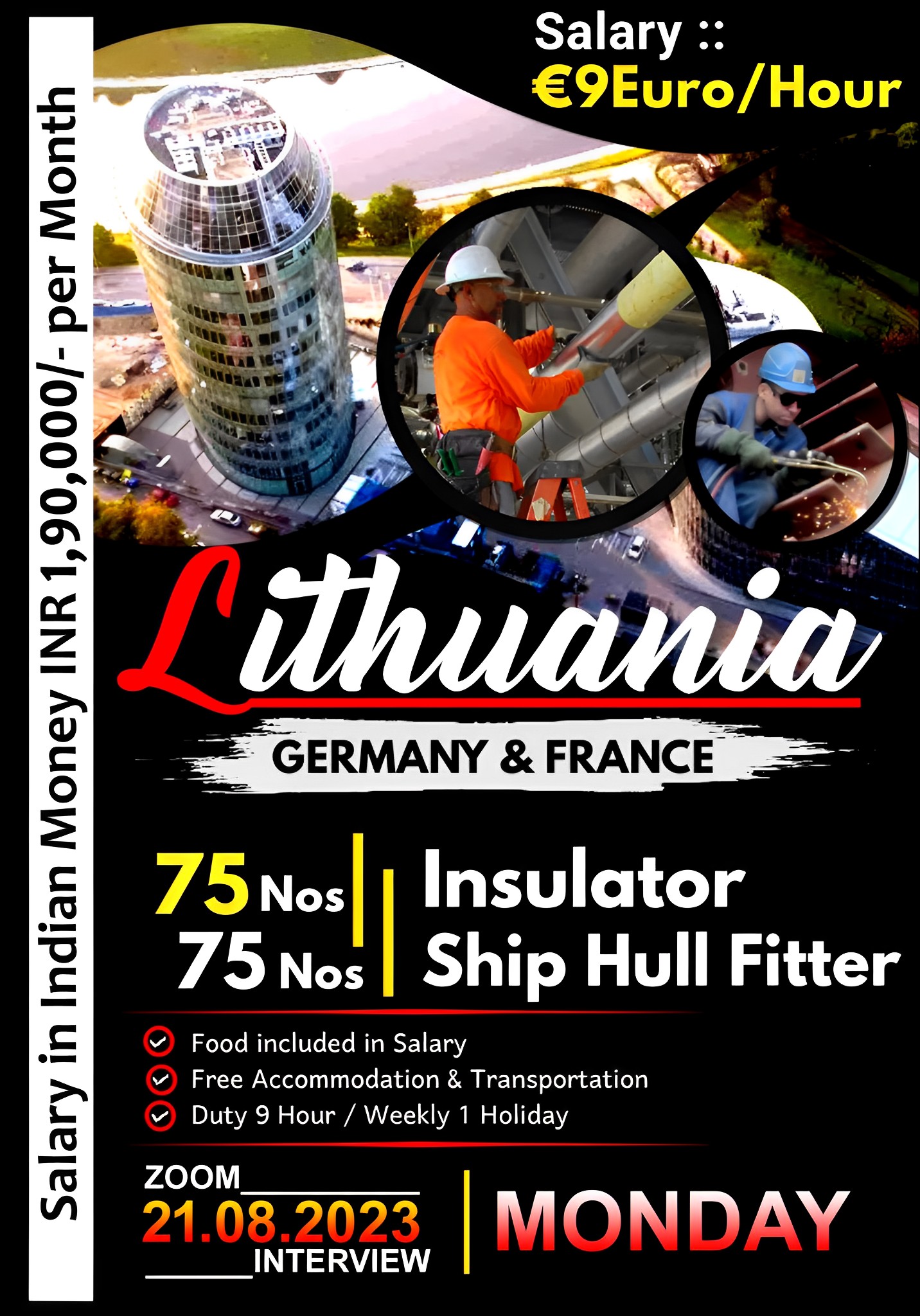 LITHUANIA-GERMANY & FRANCE VACANCY | ATTRACTIVE SALARY