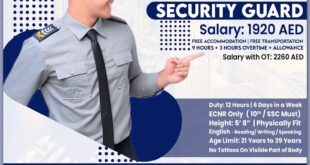 Asian Manpower services security guard interview at Hyderabad for dubai