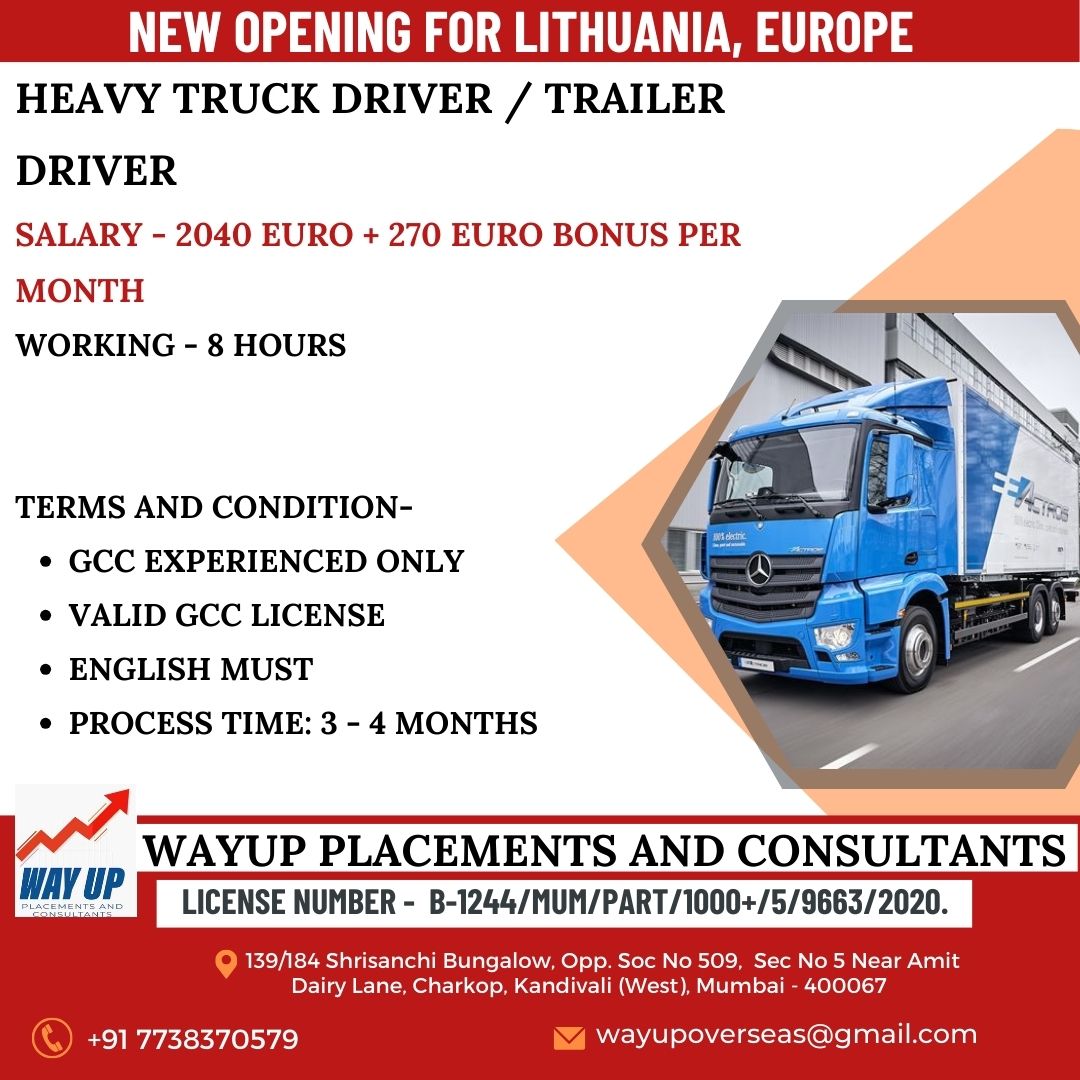 NEW OPENING FOR TRUCK DRIVERS IN LITHUANIA
