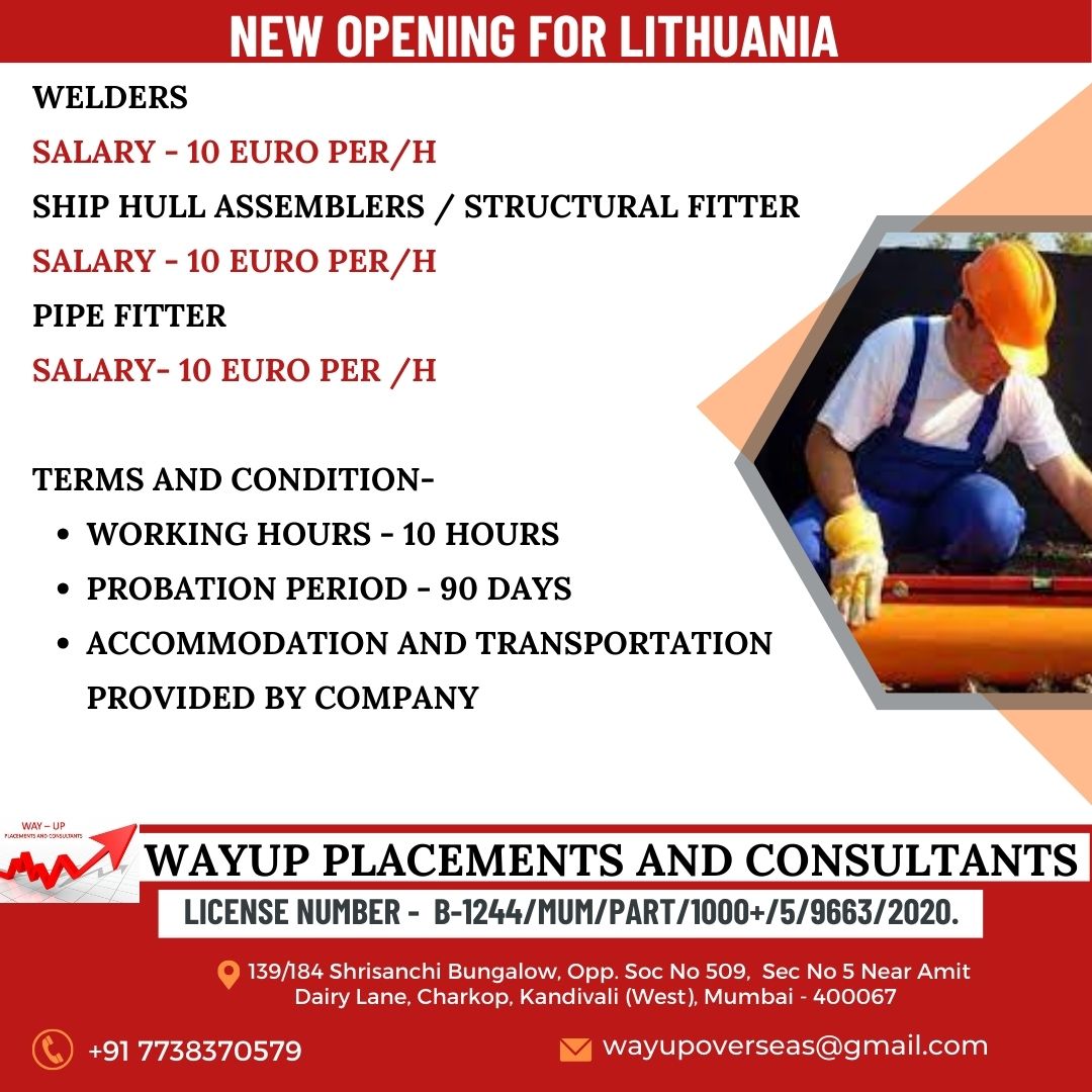 welder pipe fitter lithuania