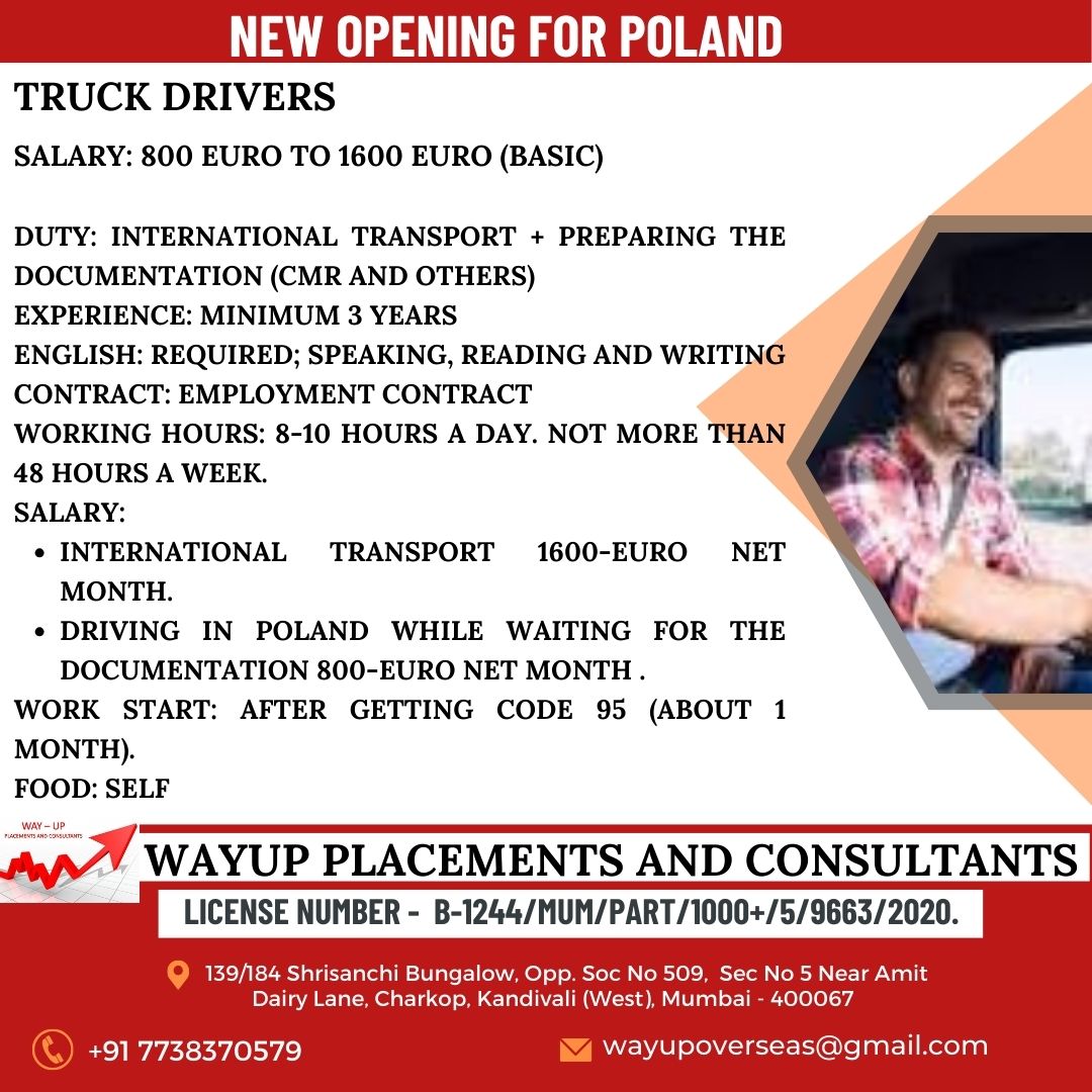 NEW OPENING FOR POLAND TRUCK DRIVERS