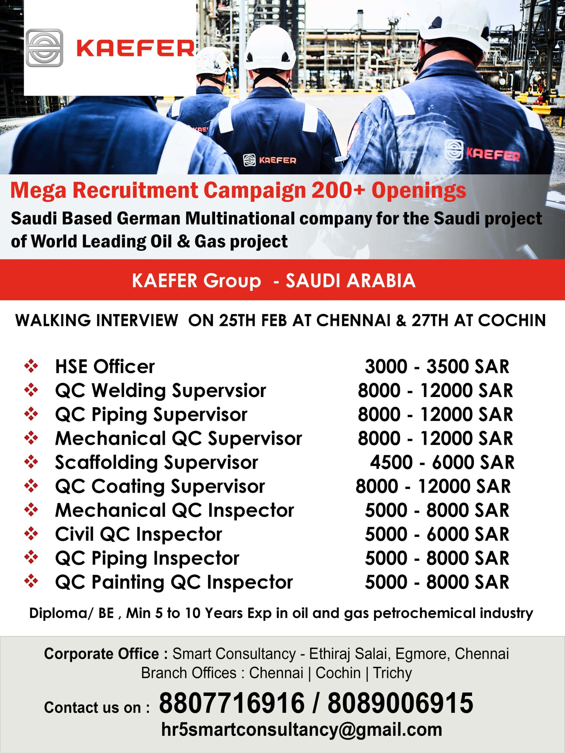 Saudi Based German Multinational company for the Saudi project of World Leading Oil & Gas project