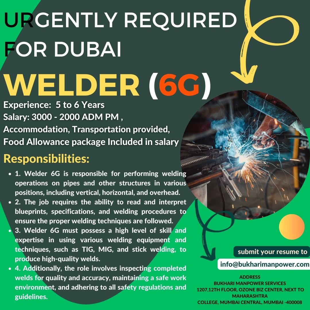 URGENTLY REQUIRED FOR DUBAI WELDER6G