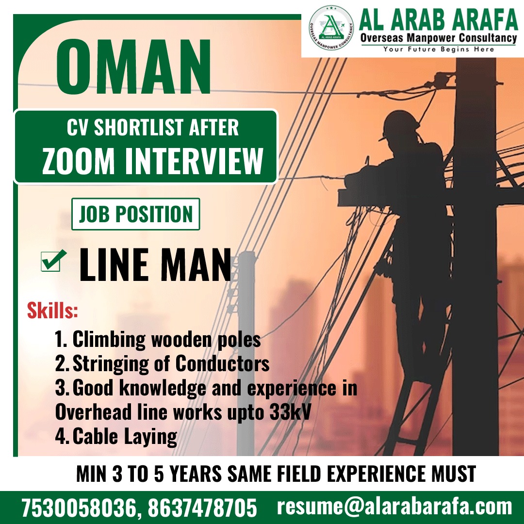oman a leading company cv selection cum online interview