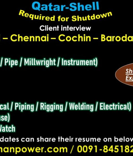 REQUIREMENT FOR SHUTDOWN PROJECT IN QATAR
