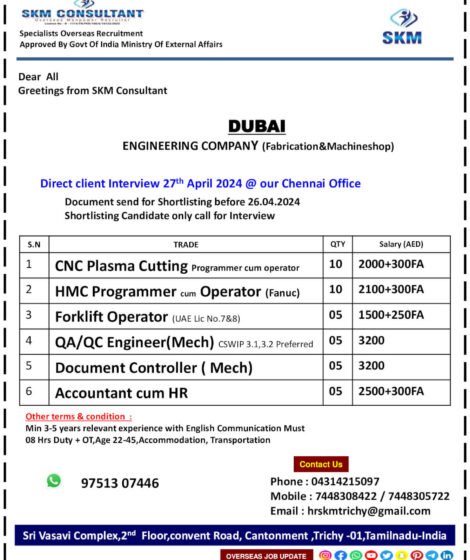 REQUIREMENT FOR DUBAI