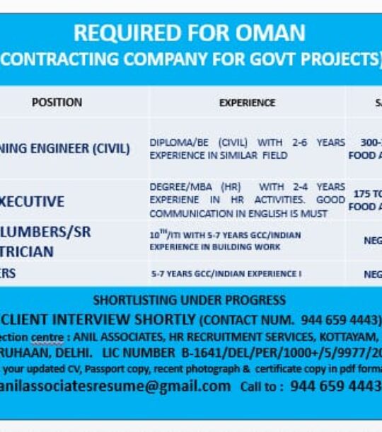 REQUIREMENT FOR OMAN