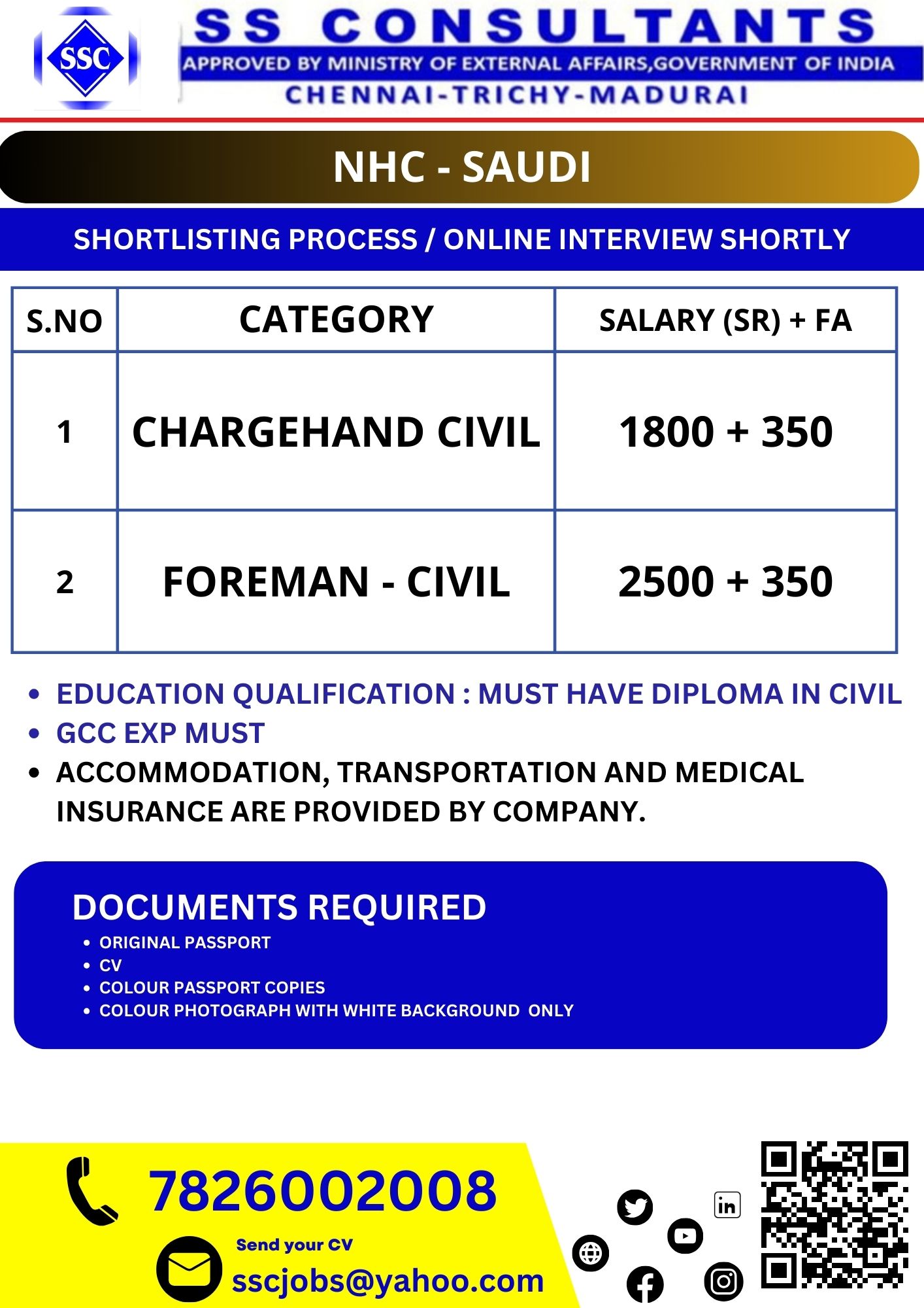 cv selection requirements 20