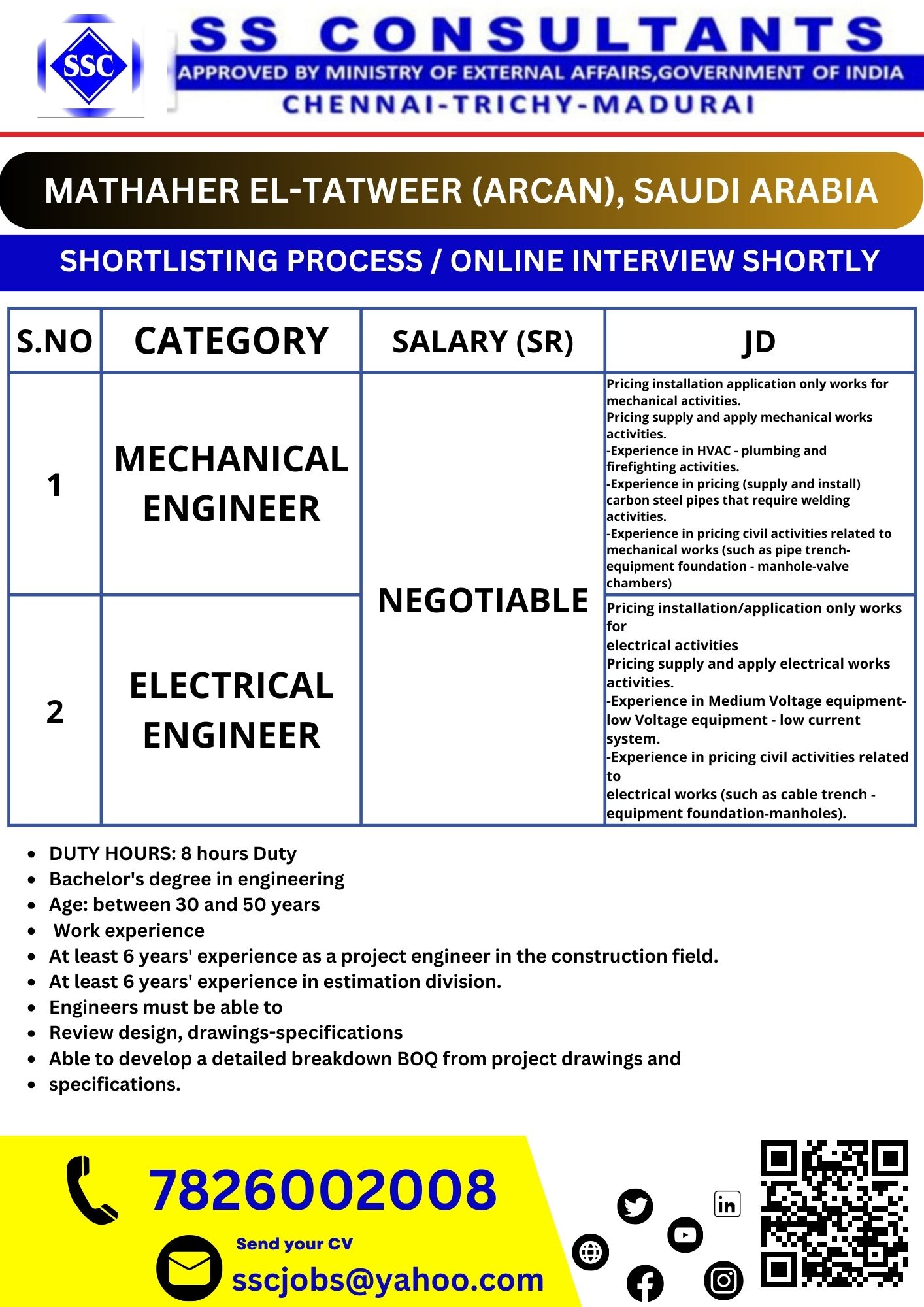 cv selection requirements 6