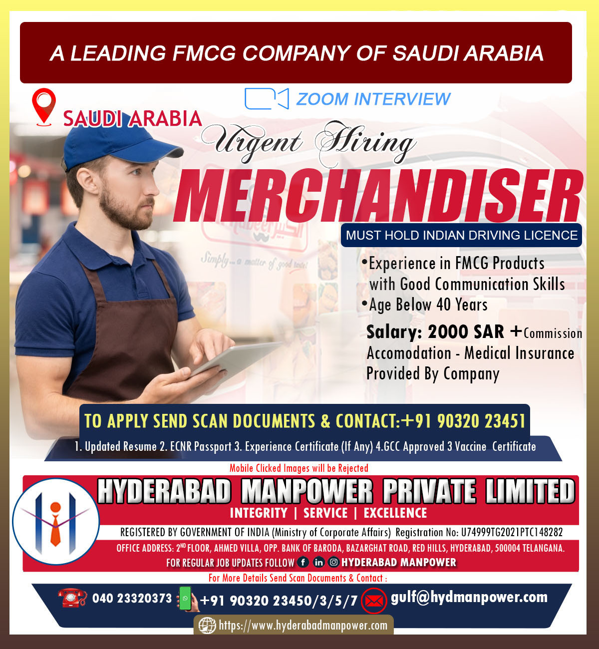 Urgent Hiring for Saudi Arabia
