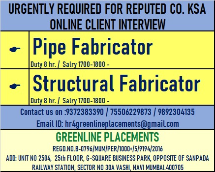 URGENTLY REQUIRED FOR REPUTED COMPANY KSA