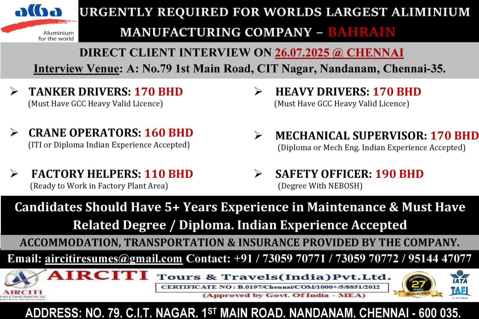 Direct Client Interview in Chennai Apply Now