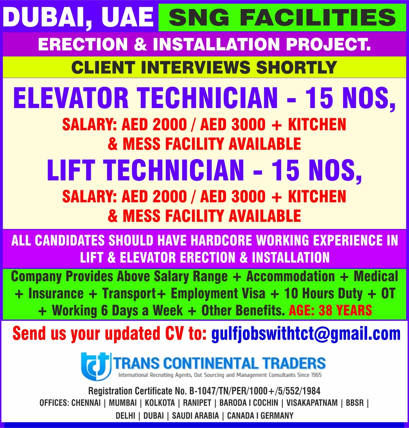 HIRING FOR SNG FACILITIES-DUBAI