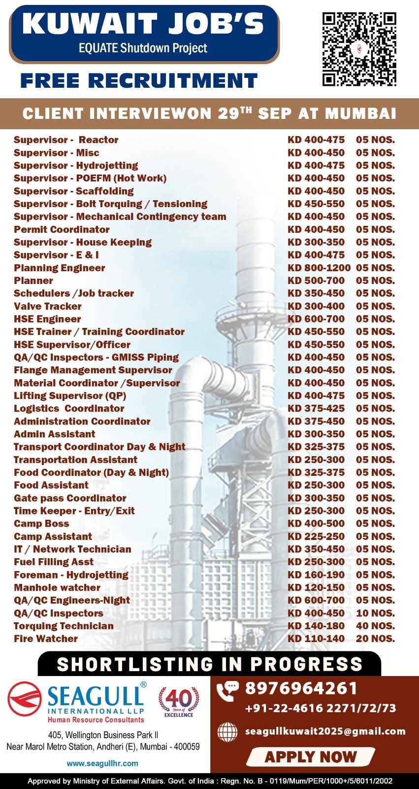 JOB VACANCIES IN GULF COUNTRIES