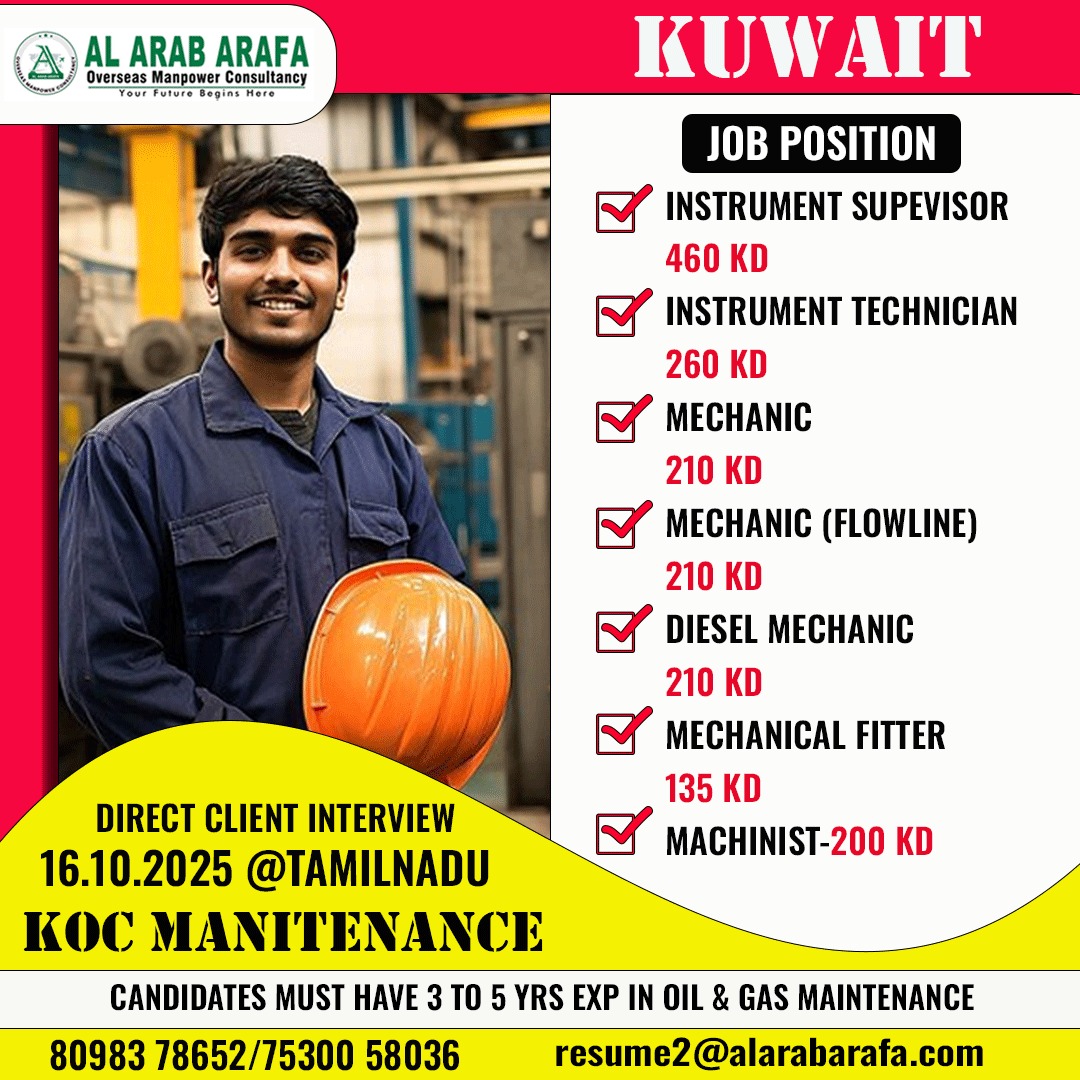 DIRECT CLIENT INTERVIEW ON 16.10.2025 @ TAMILNADU