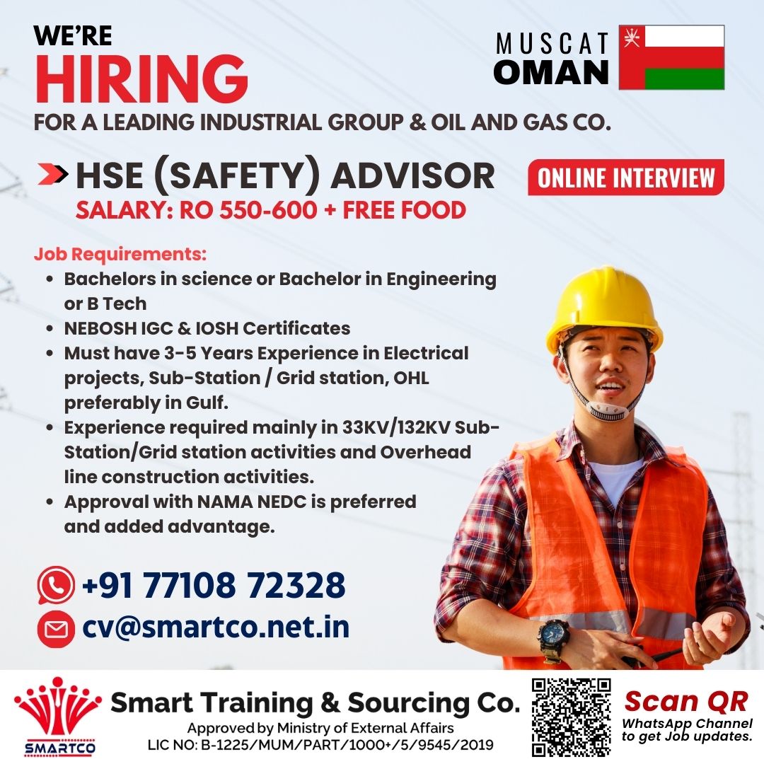 WE’RE HIRING MUSCAT OMAN FOR A LEADING INDUSTRIAL GROUP & OIL AND GAS CO.