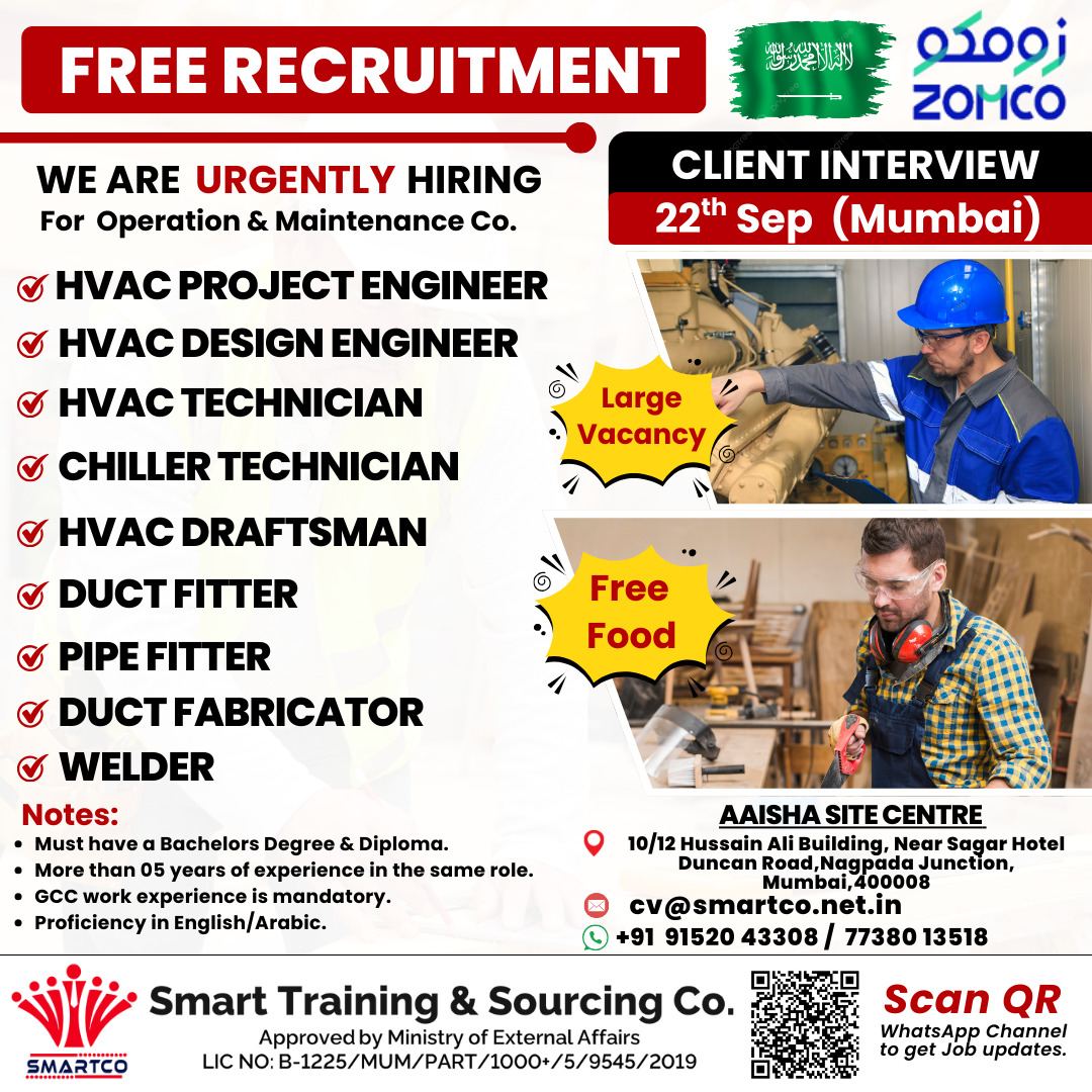 WE ARE URGENTLY HIRING For Operation & Maintenance Co.