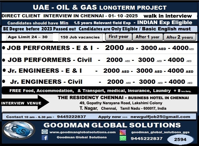  UAE OIL & GAS (LONG TERM PROJECT) Jr. JOB PERFORMER 