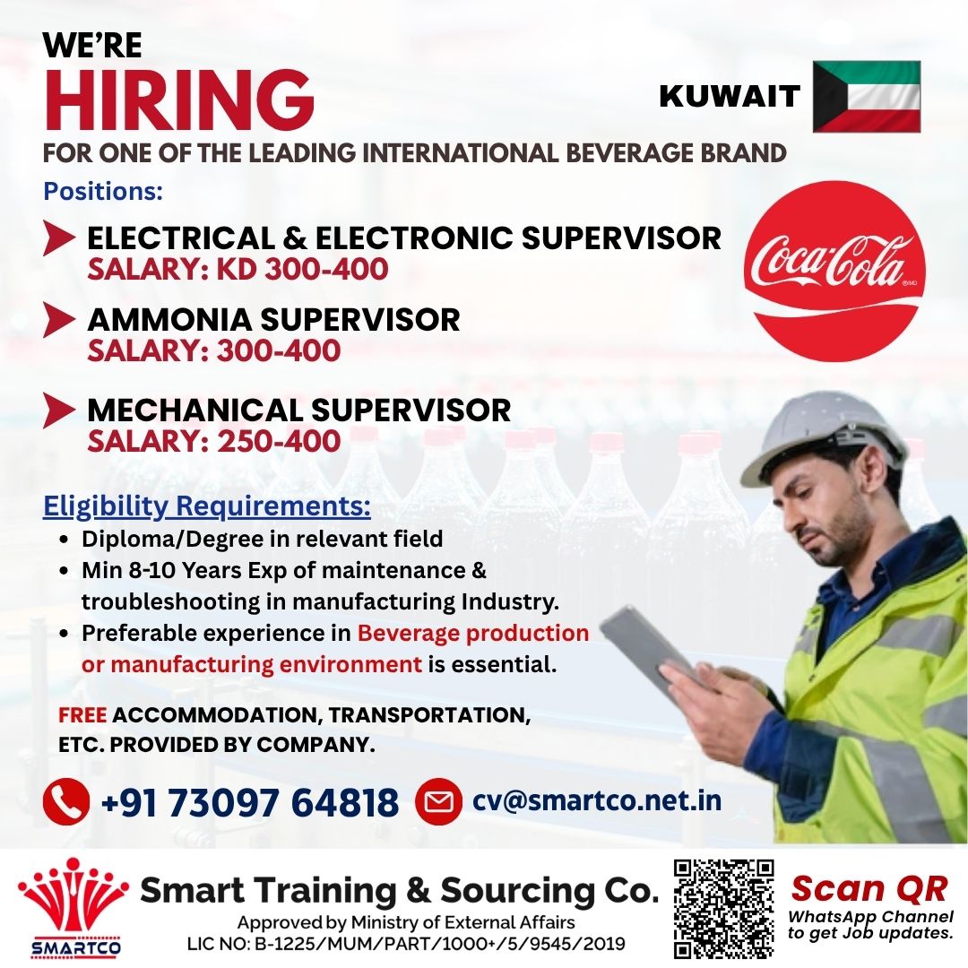 WE’RE HIRING KUWAIT FOR ONE OF THE LEADING INTERNATIONAL BEVERAGE BRAND