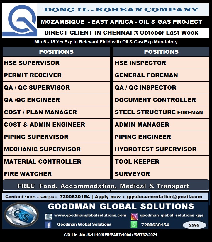 MOZAMBIQUE – EAST AFRICA – OIL & GAS PROJECT