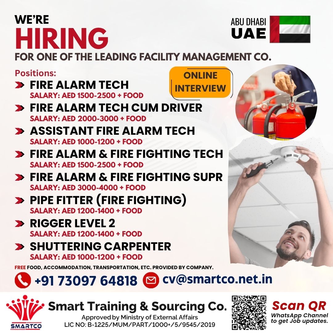 URGENTLY REQUIRED FOR ABU DHABI, UAE