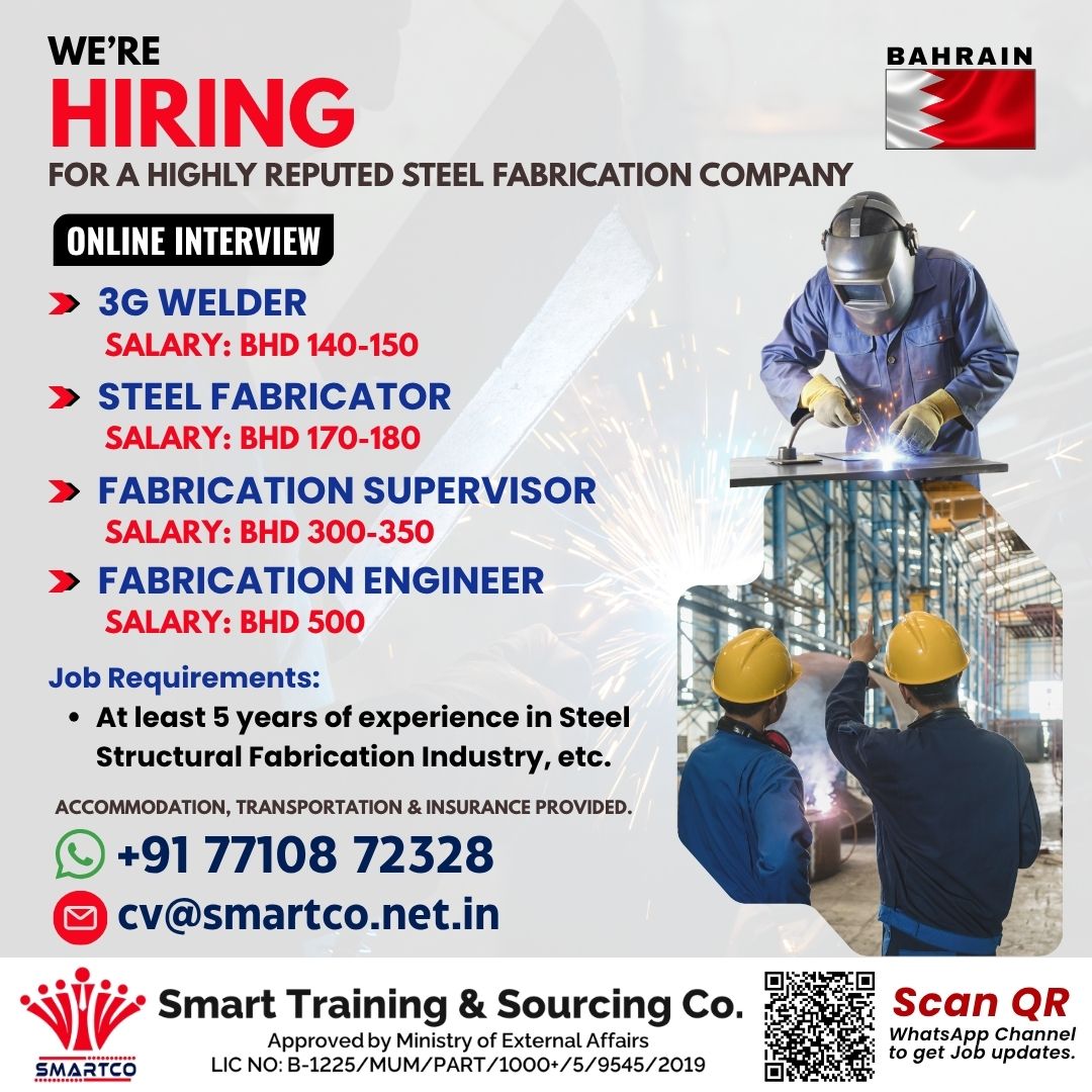 WE’RE HIRING FOR A HIGHLY REPUTED STEEL FABRICATION COMPANY