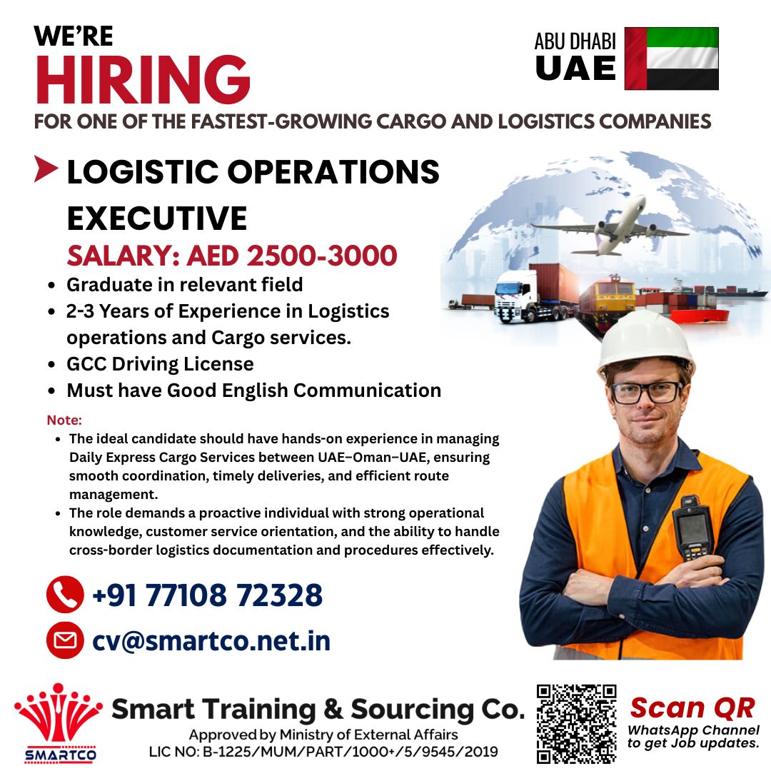 WE’RE HIRING  FOR ONE OF THE FASTEST-GROWING CARGO AND LOGISTICS COMPANIES 📍 ABU DHABI, UAE