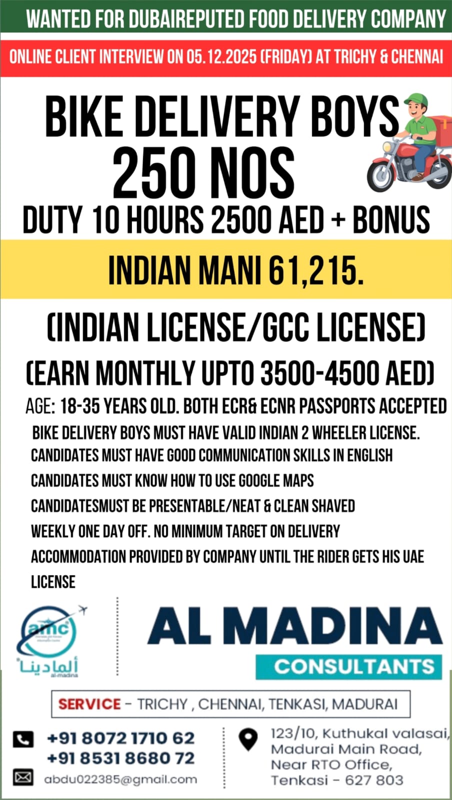 WANTED FOR ABU DHABI  SWITCHGEAR CONTRACTING COMPANY