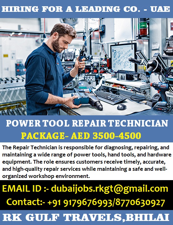 HIRING FOR A LEADING POWER TOOLS & HARDWARE STORE – UAE