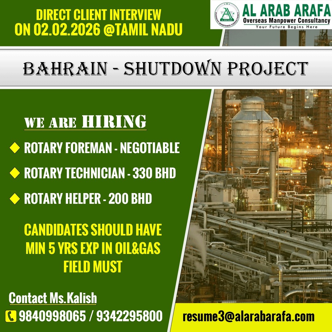 DIRECT CLIENT INTERVIEW ON 02.02.2026 @ TAMILNADU
