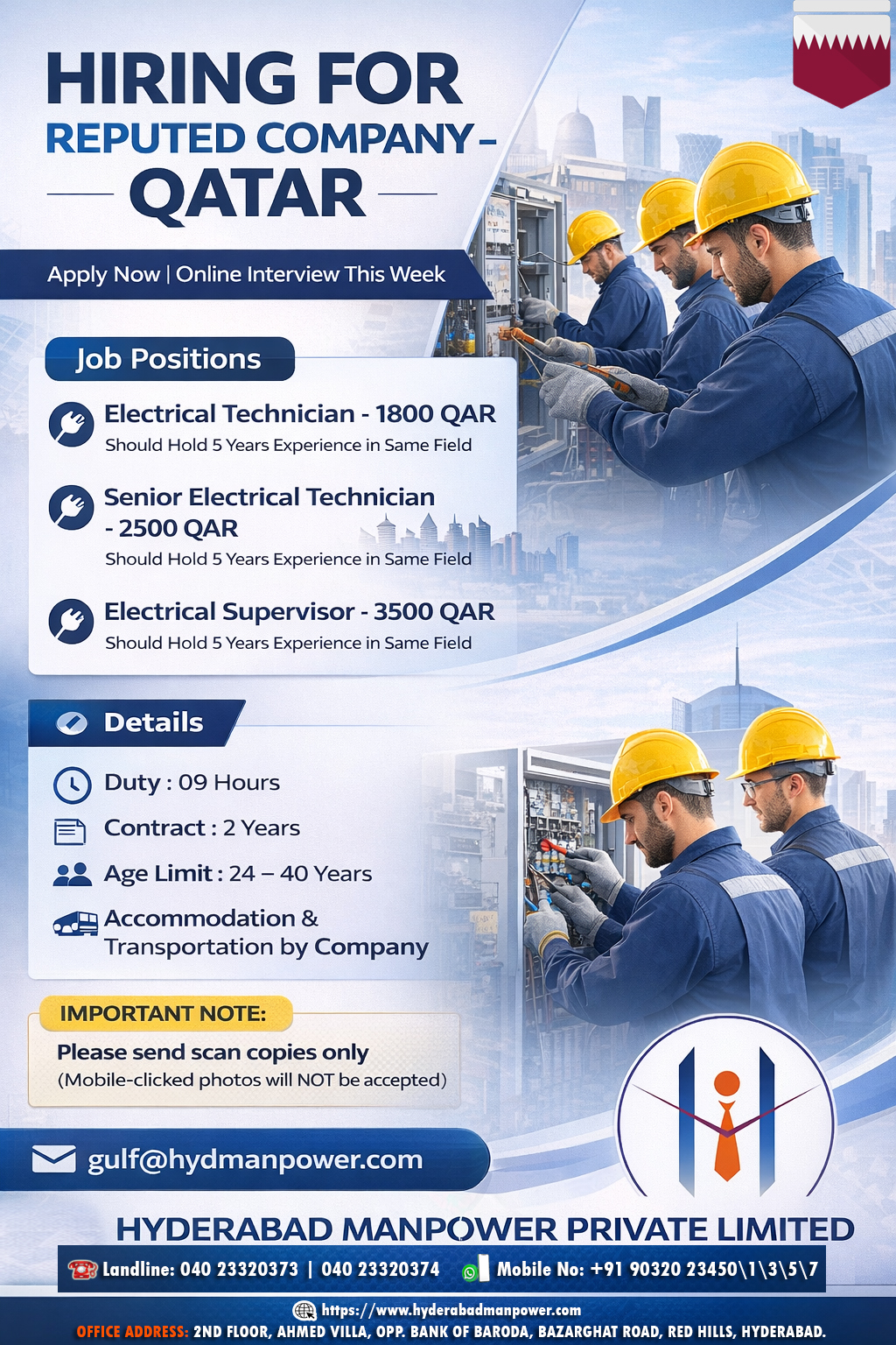 Hiring for Reputed Company – Qatar