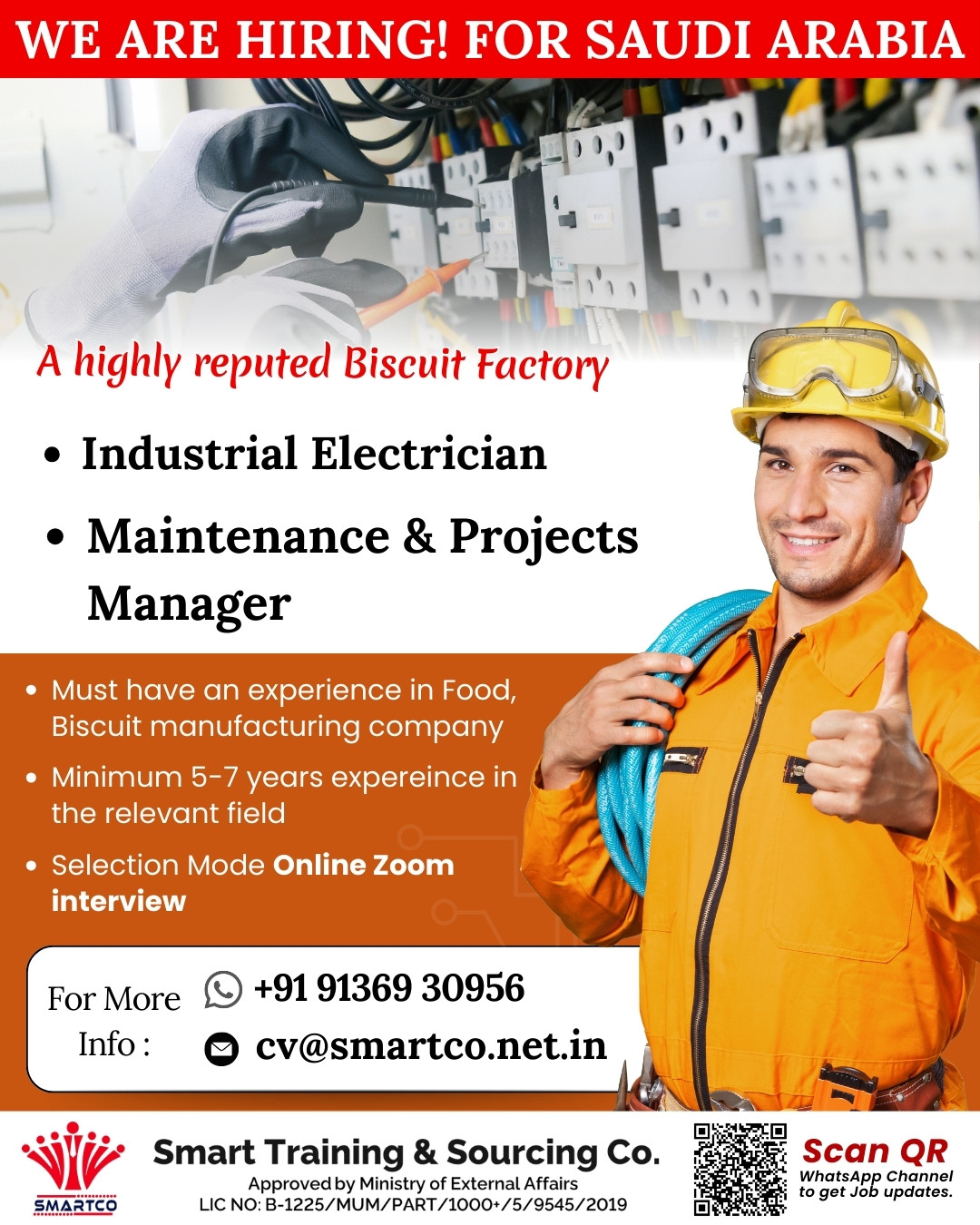 WE ARE HIRING! FOR SAUDI ARABIA A highly reputed Biscuit Factory