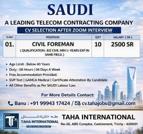 SAUDI – A LEADING TELECOM COMPANY – CV SELECTION
