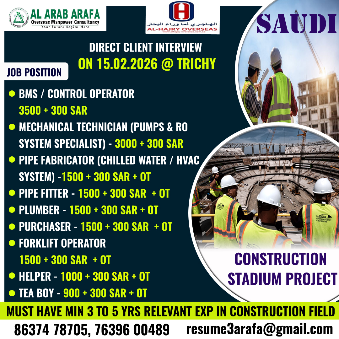DIIRECT CLIENT INTERVIEW ON 15.02.2026@ TRICHY